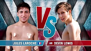 Naked Twink Contest - Devin Lewis & Jules Laroche - Shower Play